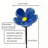 Handmade Ceramic Daisy Bouquet with Blue Floral Sprigs - Desktop Decoration Flowers