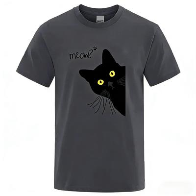 Men Funny T-Shirts Tee Clothes Summer Top Male High Quality Loose Cotton 100% Short Sleeve Sweat-Absorbent Fabric Simple Stylish