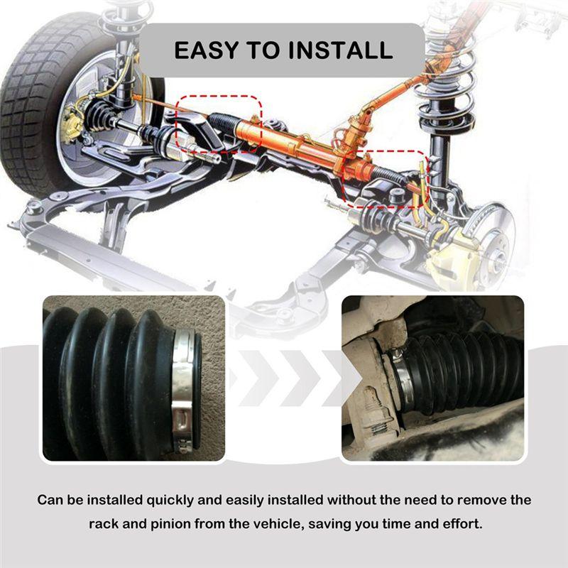 A76T-Car Universal Steering Rack And Pinion Boot Steering Rack Boot Tool Kit, Dustproof Silicone Inner Tie Rod Boot Set