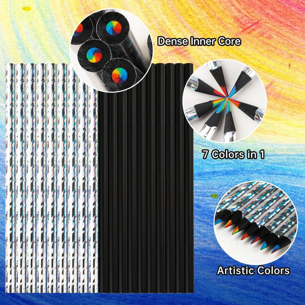 12 peças/conjunto Kawaii Rainbow Lápis 7 Cores Concêntrico Gradiente Lápis de Cor Crianças Presente Lápis de Cor Arte Pintura Desenho Papelaria