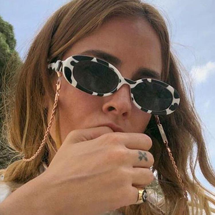 

Trendy Oval Cow Print Sunglasses - European/American Style Cow Print