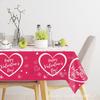 Valentine'S Day Themed Party Tablecloth Couple Valentine'S Day Disposable Pe Tablecloth Decoration Waterproof And Oil-Proof Party Arrangement