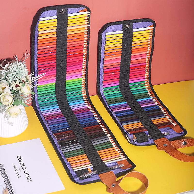 

Набор ролл-ап карандашей: 48 или 72 цветных карандаша для рисования с сумкой для хранения и пеналом 48 Colors