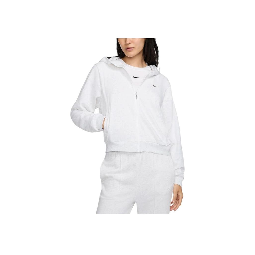 Nike Chill Terry Solid Color Loose Zip Hoodie Jacket Women Outerwear Birch-Heather FN2420-051