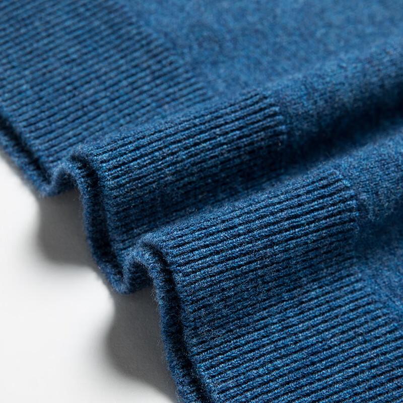 Hengyuanxiang Men's Thick Pure Wool V-Neck Pullover Sweater