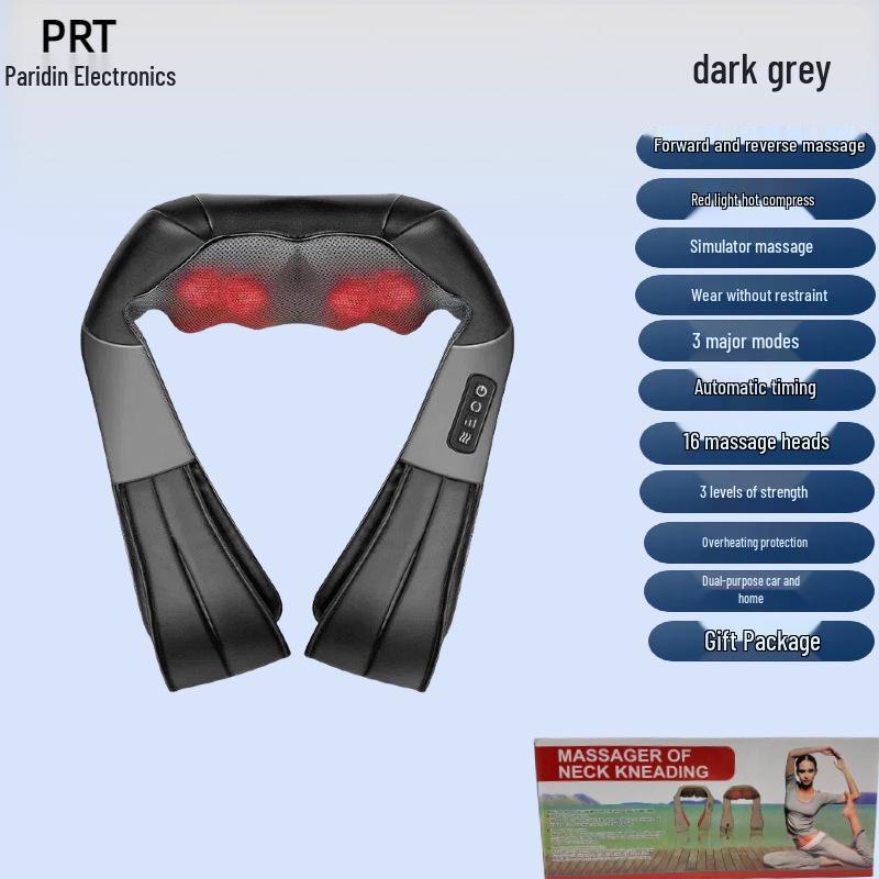 Portable Heated Kneading Neck and Shoulder Massager with Acupressure Therapy CN Plug-in