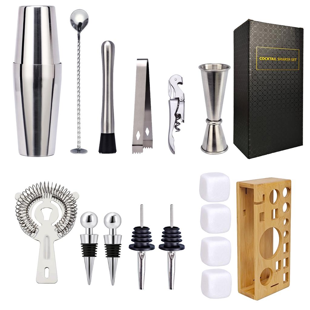 Barkeeper-Set, Einsteiger-Schneebecher, Komplettset für den Haushalt, Handgekurbelter Edelstahl-Kannenbereiter, Professionelle Cocktail-Barkeeper-Ausrüstung