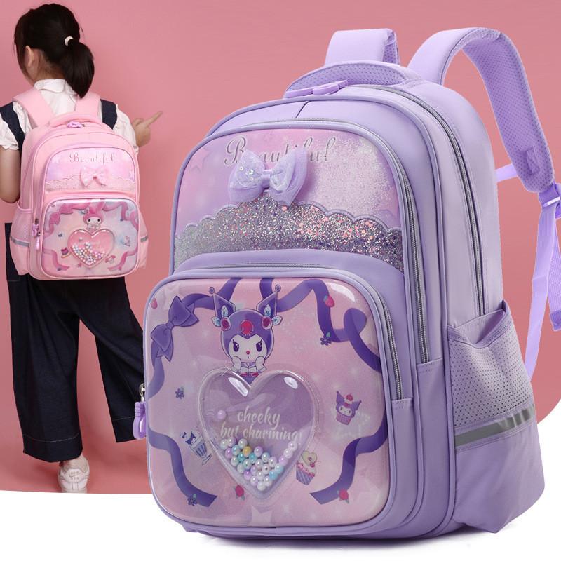 Adorable Cartoon Backpack For Kids Breathable Pu Material School Bag With Curved Straps