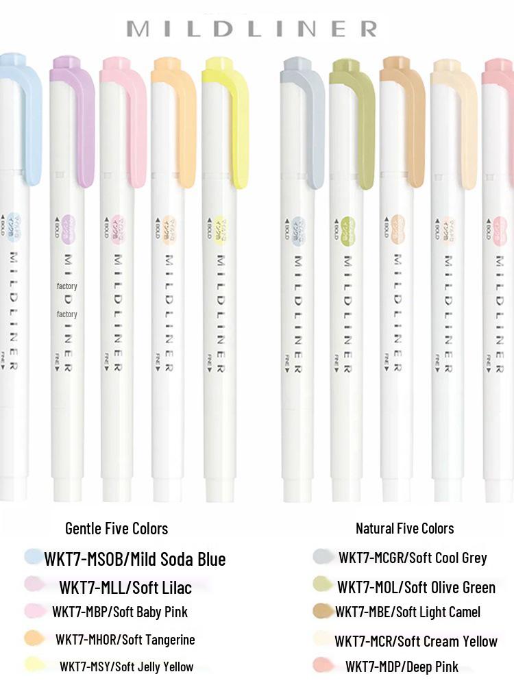 New Japanese Zebra Fluorescent Double-Ended Pens - Gentle Light Color Series for Students & Planners