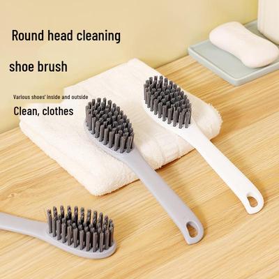 Round Head Shoe Cleaning Brush with Optional Back Pattern - Two Colors Available, Gentle On Shoes