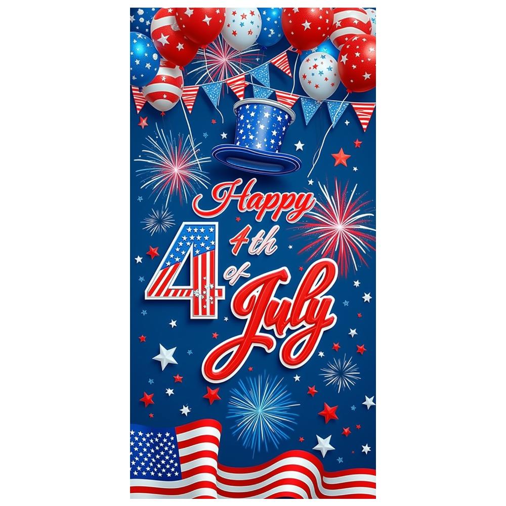 High-Quality Material American Flag Banner Indoor Decoration American Celebration Banner Colorful Balloons for Independence Day