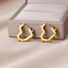 Punk Goth Heart Earrings For Women Black Sliver Gold Color Star Square Stainless Steel Earrings Piercing Rock Jewelry Gifts 2023