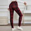 Spodnie damskie Legginsy o wysokiej elastyczności Nadruk w kratę Pogrubiona aksamitna podszewka Ciepłe zimowe spodnie Drapowanie sylwetki Joga Odzież sportowa
