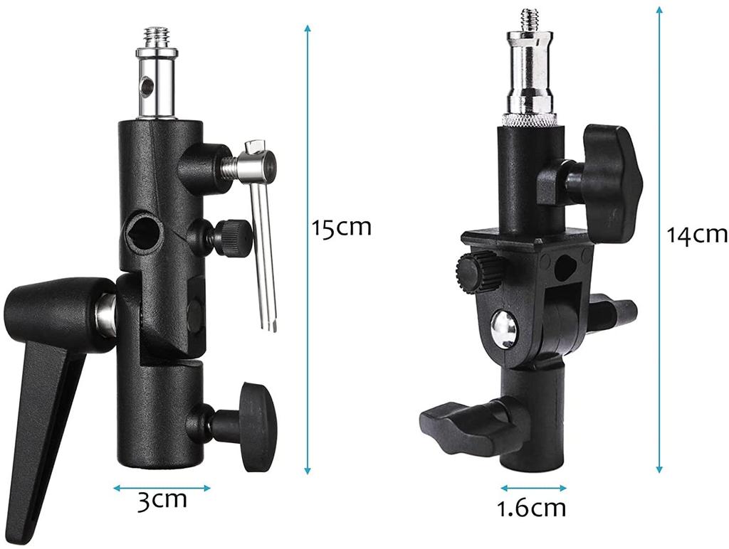 Selens Strobe and and Screw Compatible with Light Soft Bracket, H-type D-type, 2-piece Set, 180° Rotation, 1/4 3/8 Conversion, Umbrellas, Stands,