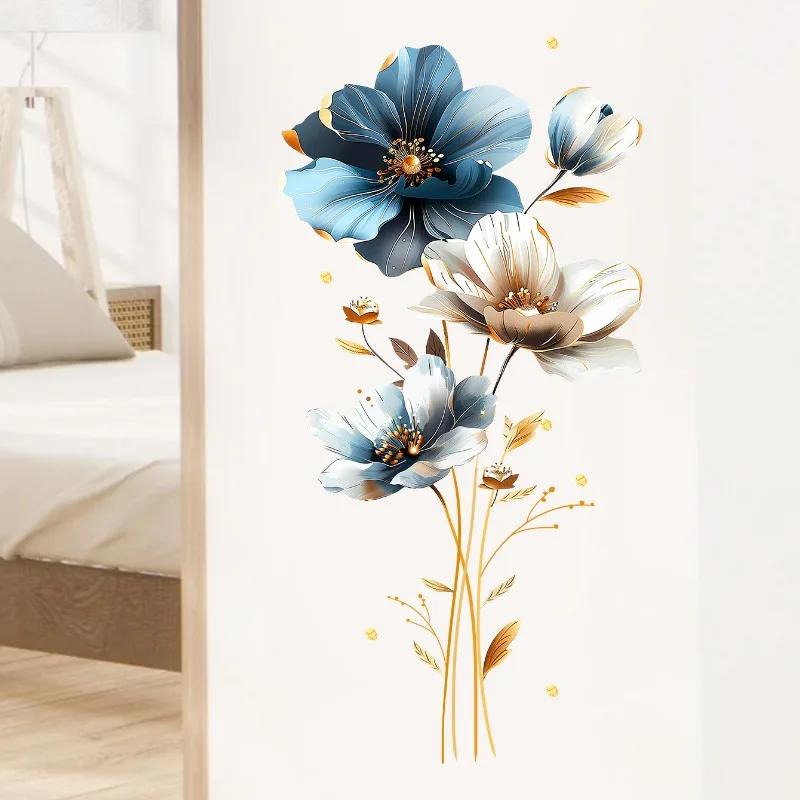 Watercolor Yumeiren Flowers Wall Stickers for Bedroom Living Room Home Decoration Wall Decal