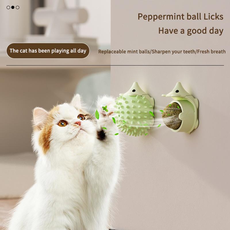 Natural Catnip Ball Hedgehog Style Wall Stick Ball Toy Claw Board Snack Healthy Natural Promote Digestion of Cat Snacks