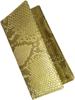 This Gold, Japanese-made, Genuine Snakeskin Long Wallet for Men and Women Is Made from a Single Piece of Genuine Leather. Features Include a Coin