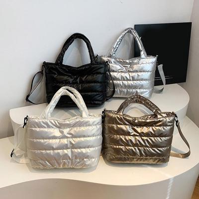 Fashion Women Shoulder Bag Winter New Mobile Space Glossy Female Bag Casual Bright Surface Crossbody Handbag