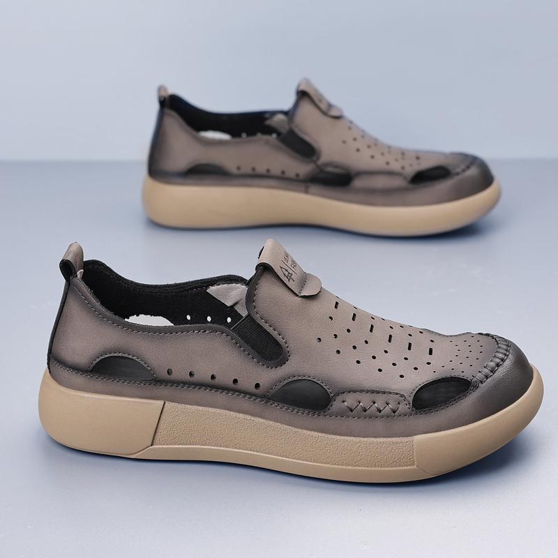 2025 Classic Summer Men's Sandals Thick Soles Durable Men's Camping Hiking Shoes Outdoor Anti Slip Oxford Shoes Breathable