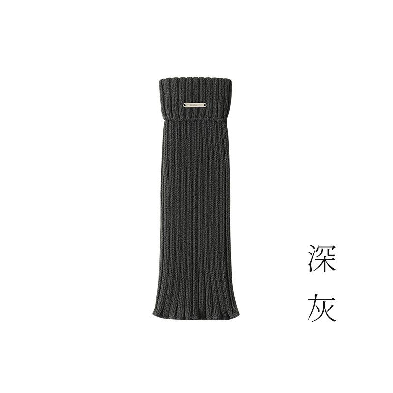 Metal Label Flanged Stockings Set Ins Wind Long Stacking Socks Children'S Autumn And Winter Solid Color Pit Strip Thin Calf Socks