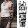 1 Blatt Stammestotem Vollarm Temporäre Tattoos Für Frauen Männer Fake Ärmel Maori Tattoo Aufkleber Körperkunst Zeichnung Oberschenkel Bein Groß