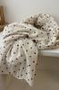 Cream Scarf with Chocolate Dots - 180x90 , Cotton with Polyester