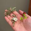French Pearl Botanical Floral Brooch Women Summer Style Anti-Slip Clasp Elegant Suit Accessory Versatile Commute Bouquet