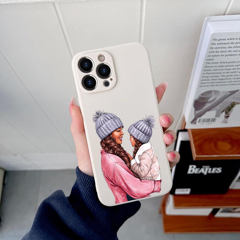 Queen Hair Baby Mom Girl Original Square Liquid Phone Case For iPhone 14 11 12 13 Pro Max Mini X XS XR 7 8 Plus SE2 DIY Cover