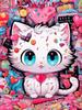 5D DIY Diamond Art Painting Cartoon Colorful Abstract Cat Animals Full Diamond Mosaic Diamond Embroidery Kit Home Decor