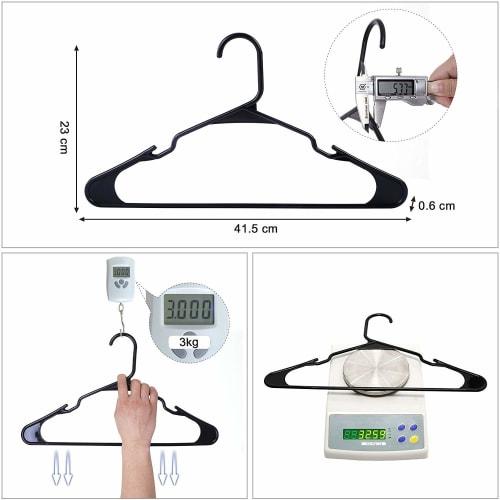 SONGMICS Non-Slip, Space-Saving 20-Piece T-Shirt Hanger Set with Notches, Keeps Laundry in Shape, Protects Collars, and is Non-Marking, Thin Plastic,