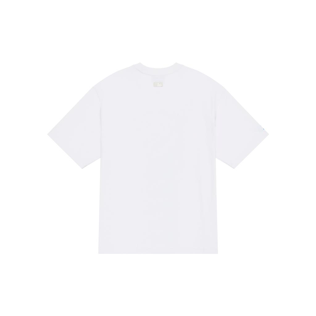 New MLB Frown Bear Series SS24 Drop Shoulder Sleeve T Shirt Unisex White 3ATSE0143-50IVS