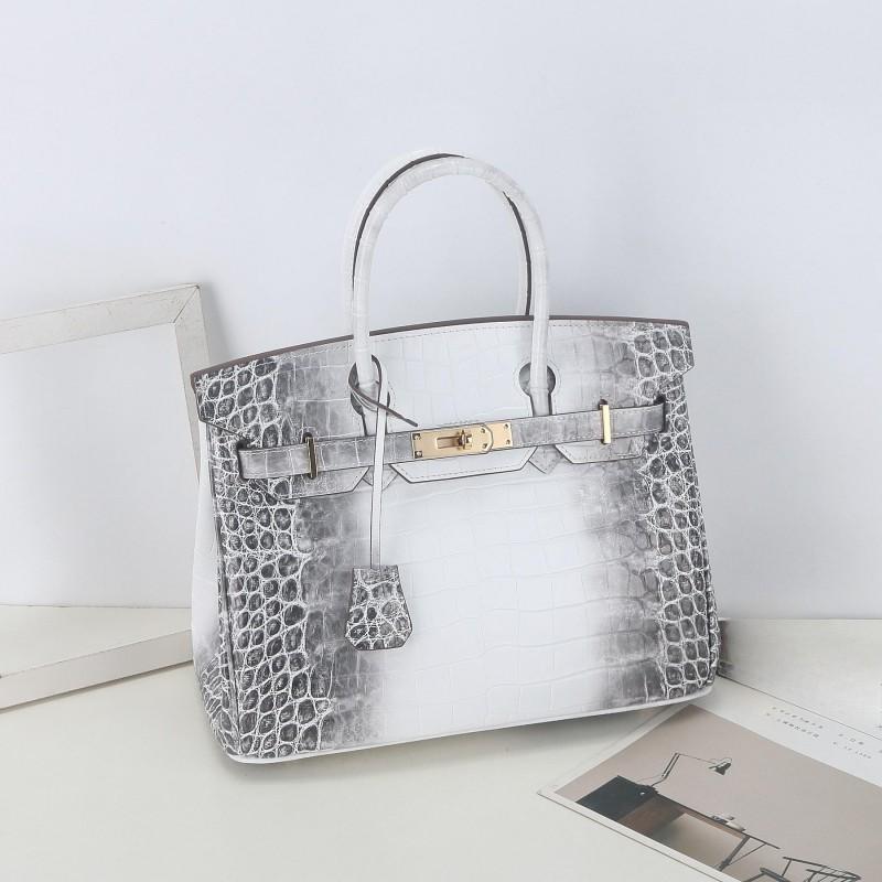 Skórzana torba Platinum do pracy Wzór aligatora Modna torebka Uniwersalna damska Duża skóra bydlęca Stylizacja Jednoramienna Cross-body