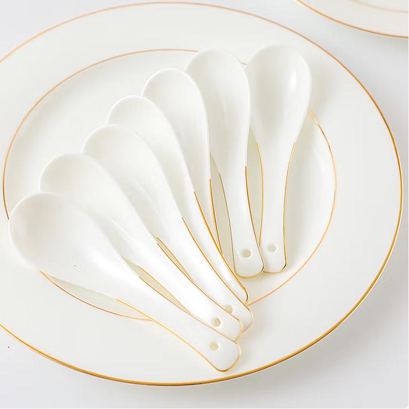 SIFAR Gold-Edged Ceramic Spoon