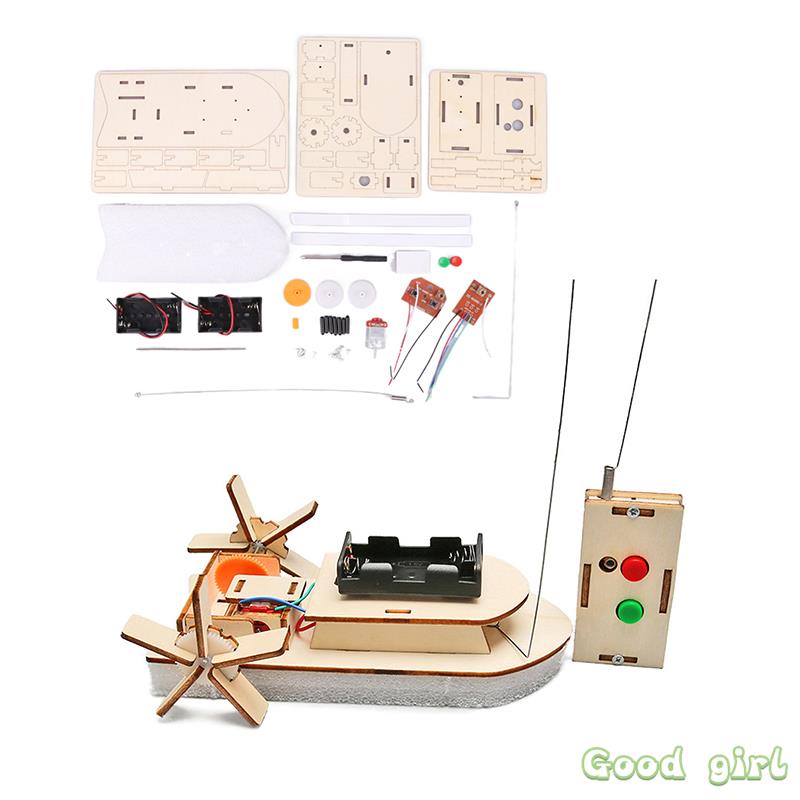 1Set Diy Science Toys Kids Diy Paddle Wheel Ship Assembling Model Stem Electric Educational Teaching Kit Experiment Puzzle Toy