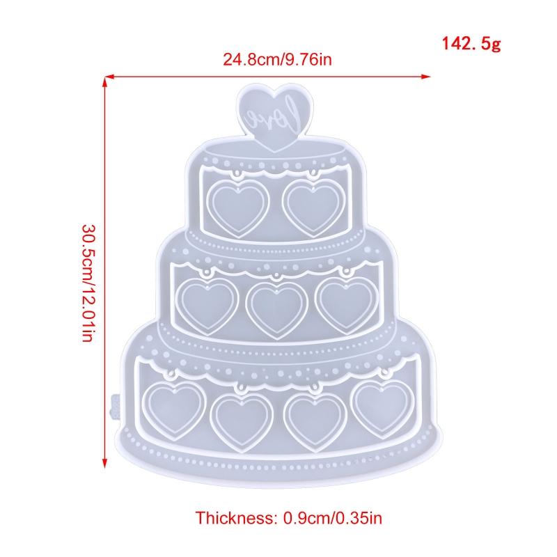 Cake Love Photo Frame Drop Glue Mold Diy Christmas Decor Cake Love Photo Frame Pendant Desktop Ornament Silicone Mold