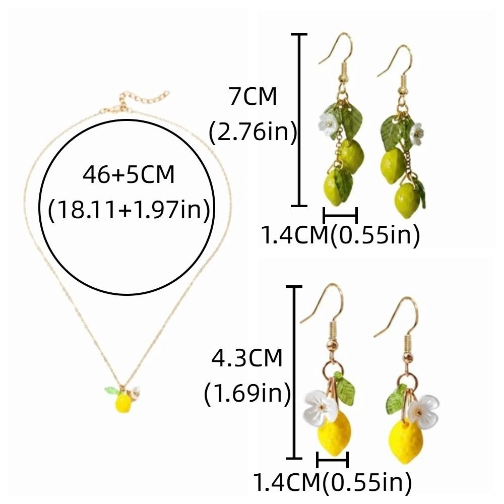 Acrylic Lemon Shaped Necklace Sweet Fruit Hooks Earring New Dangle Earrings  Party