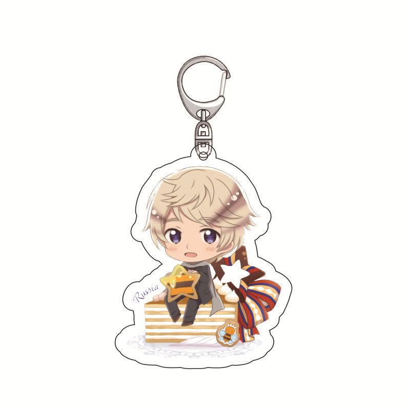 Hetalia Axis Powers Anime Acrylic Keychain Transparent Arthur Kirkland England British Gentleman Double Sided Pendant Keyrin UK Carry Mini Lightweight