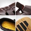 WOTTE Classic Sandals  Men Genuine Leather sandaliasHollow Out Casual Shoes Comfortable Solid Outdoor Mens Shoes Zapatos Hombre