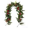 Elegant Plastic Christmas Berries Money Leaf Garlands Reusable Pine Vine Ornament Festival Indoor Decoration