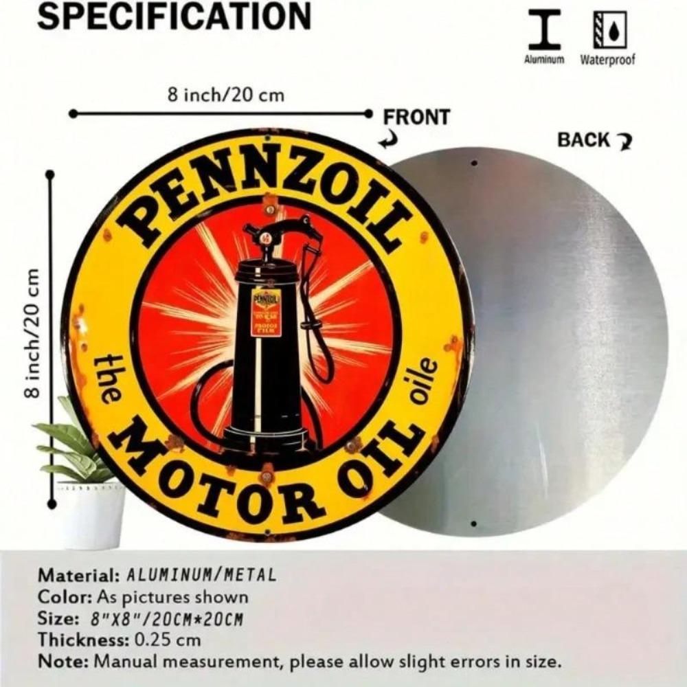 Vintage Metal Tin Sign 8x12 Inch Garage Oil Brand Wall Art Retro License Plate Style