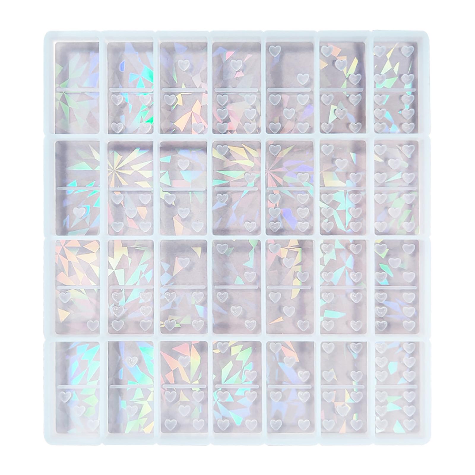 

Handmade Light Shadow Domino Silicone Mold Scented Gypsum Ornaments Drop Glue Resin Mold Heart Casting Molds Decorations