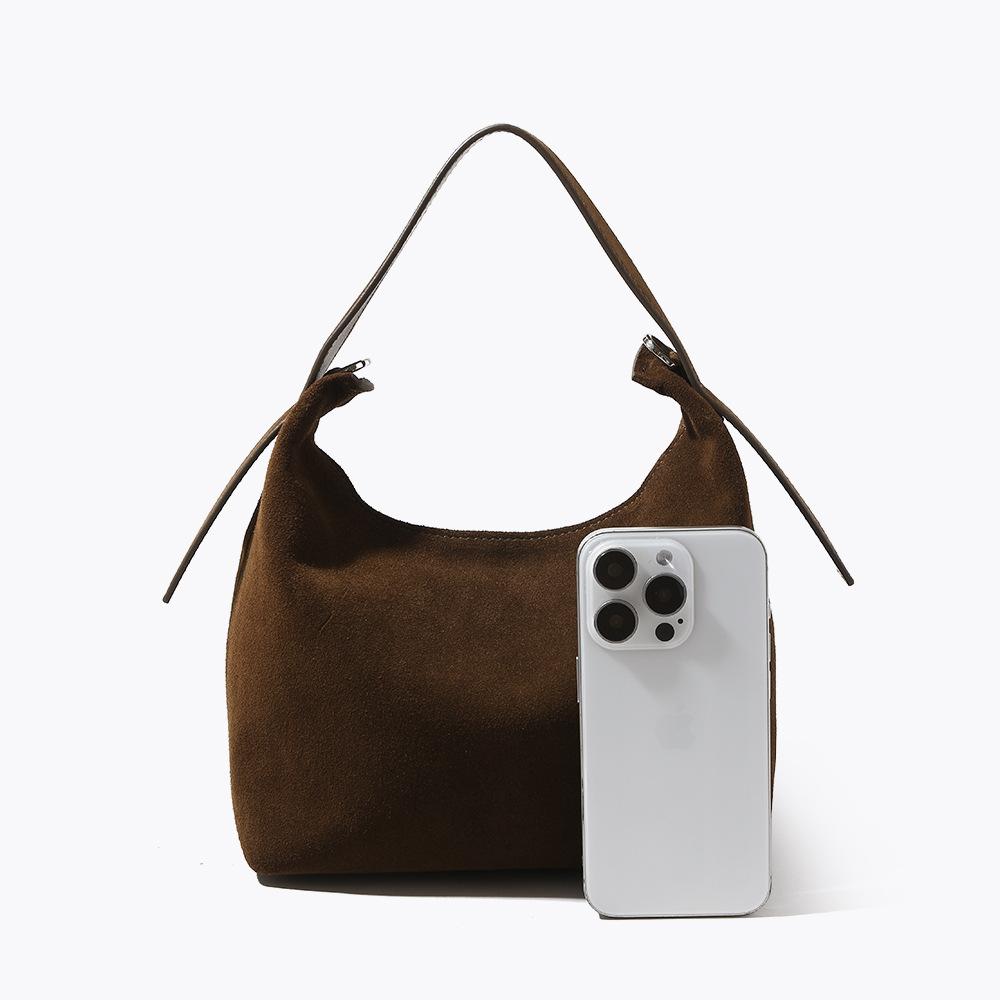 Autumn and Winter New High Mercerized Matte Cowhide Pillow Bag Niche Retro Handbag Commuting Versatile Leather Bag Women