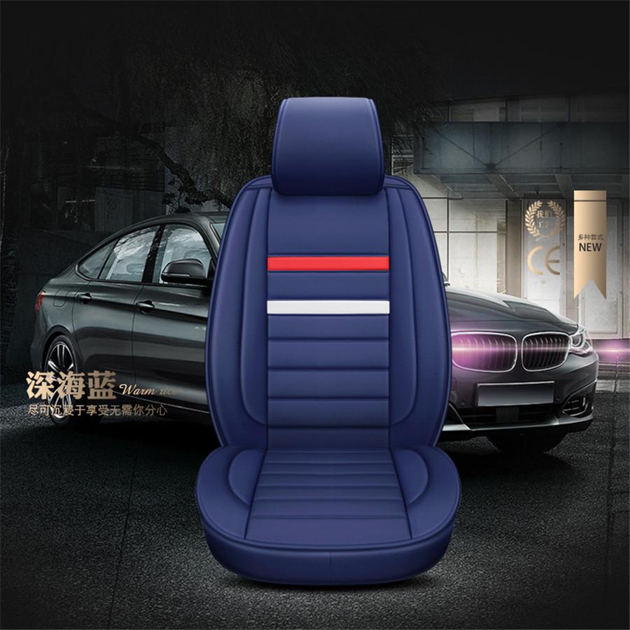 Set di Coprisedili per Auto in Ecopelle PU alla Moda Vestibilità Universale Accessori Interni Traspiranti Copertura Decorativa Protettiva per Sedile Car-Styling