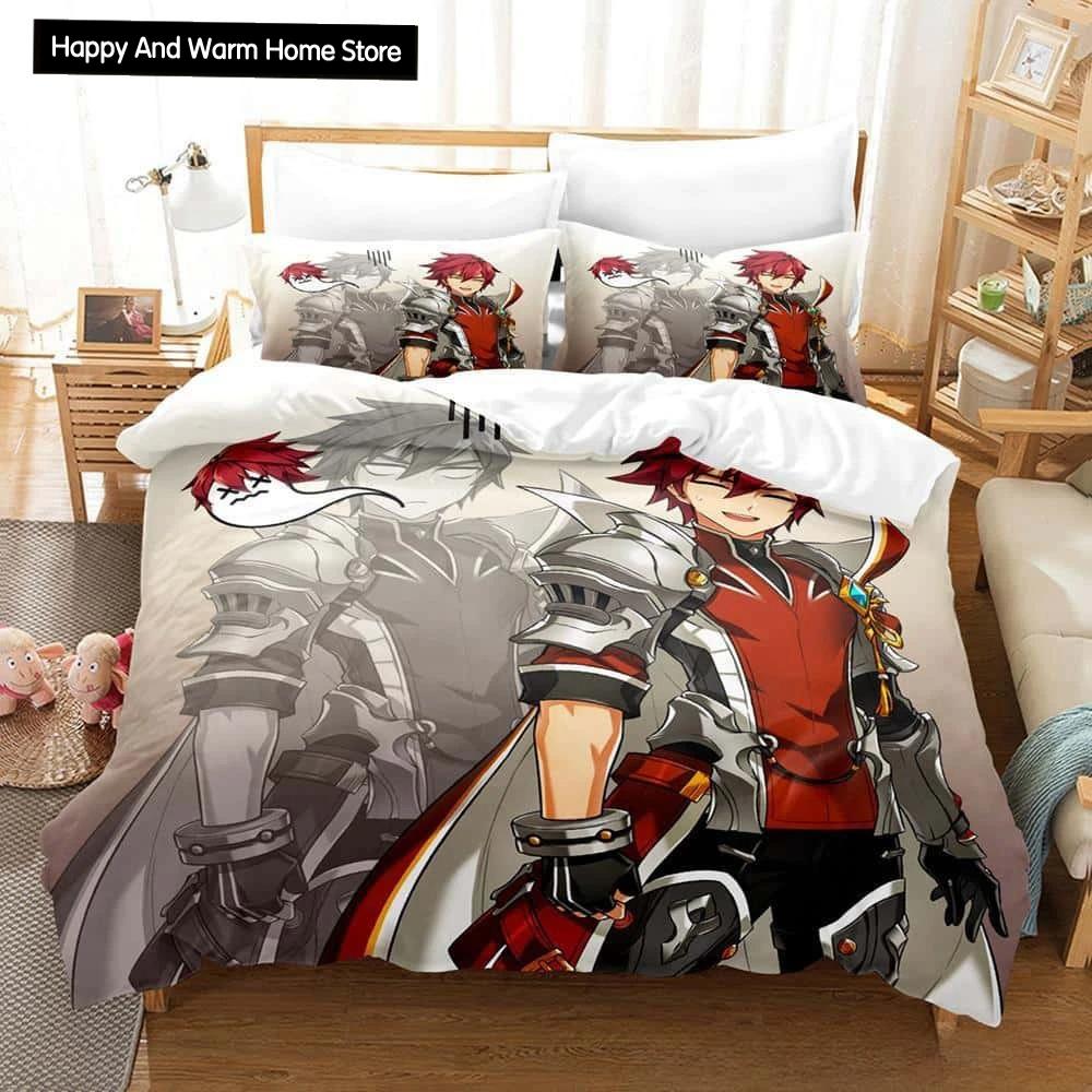 

3D Print Anime Elsword Bedding Set Single Twin Full Queen King Size Bed Set Adult Boy Bedroom Duvet cover Sets For Home Textiles EU Single(135*200cm)3pcs