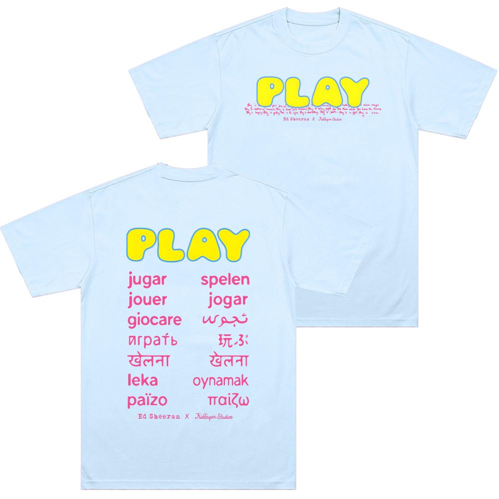 Ed Sheeran Fashion Clothing Play X KidSuper Ringer T-Shirt Unisex Short Sleeve Summer Cotton Tees Aesthetic Streetwear