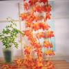 2.3M Simulated Red Maple Leaf Vine Halloween Decoration Autumn Maple Leaf Wreath Christmas And Thanksgiving Maple Leaf Ornament