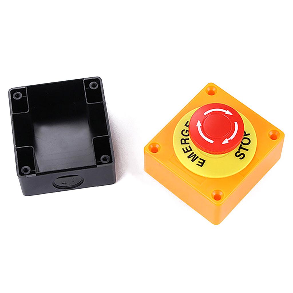 660V 10A Emergency Stop Button Switch Box Waterproof Safety STOP Push Button with Rain Cover for Industrial Machine