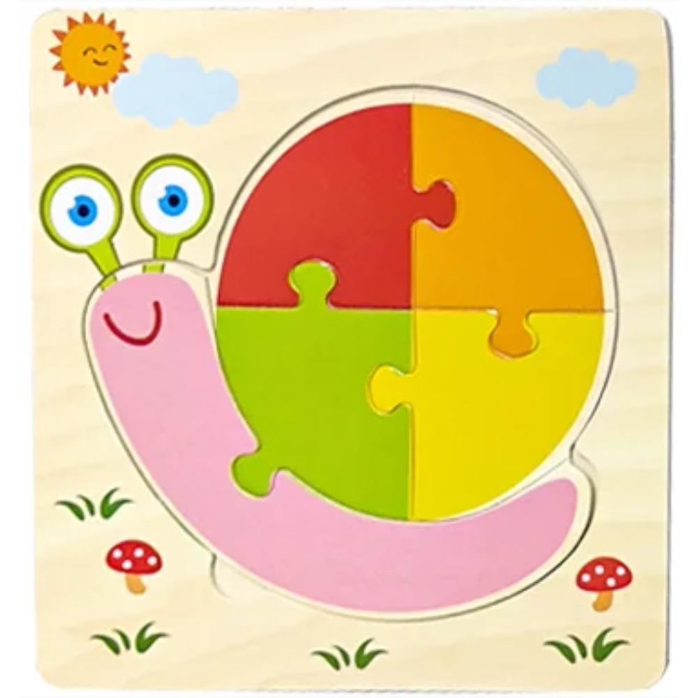 Baby Holzspielzeug 3D Puzzle Cartoon Tier Intelligenz Puzzlespiel Formen Zuordnen Montessori Spielzeug für Kinder Geschenke