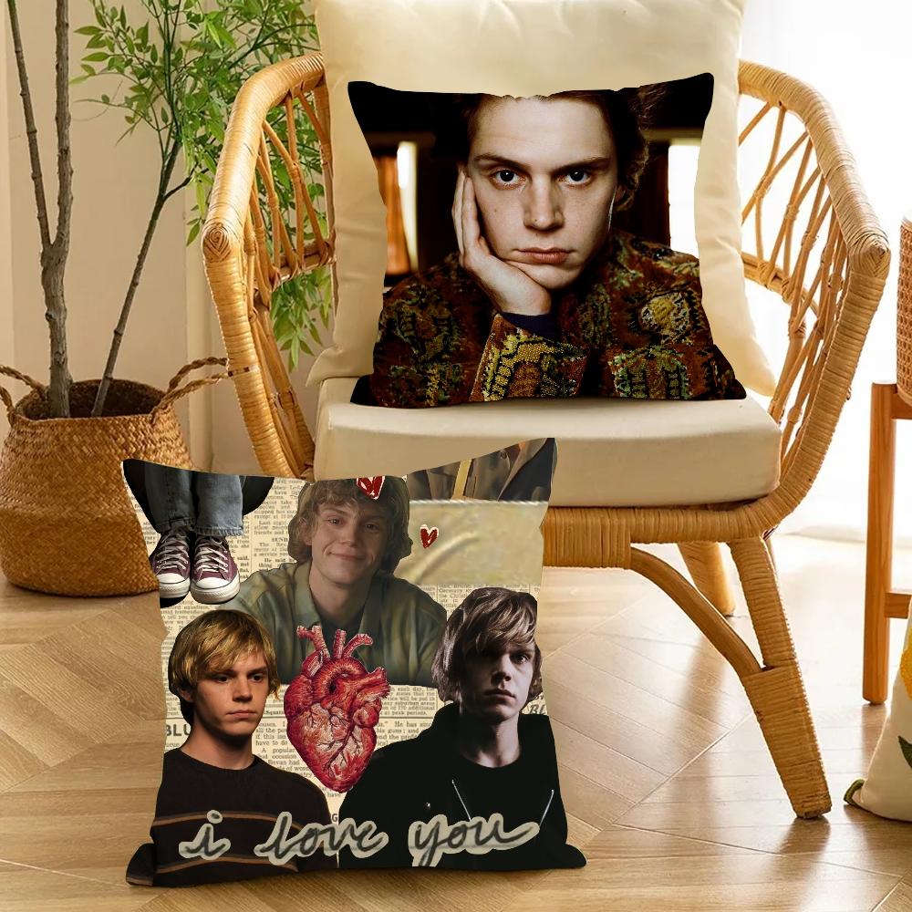 Handsome E-Evan Peters Pillow Case Cute Room Home office Decor Protective pixel Covers Without game Pillow-Insert