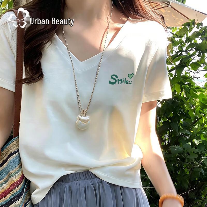Urban Lady Women s Casual Antibacterial V-Neck Short Sleeve T-Shirt M